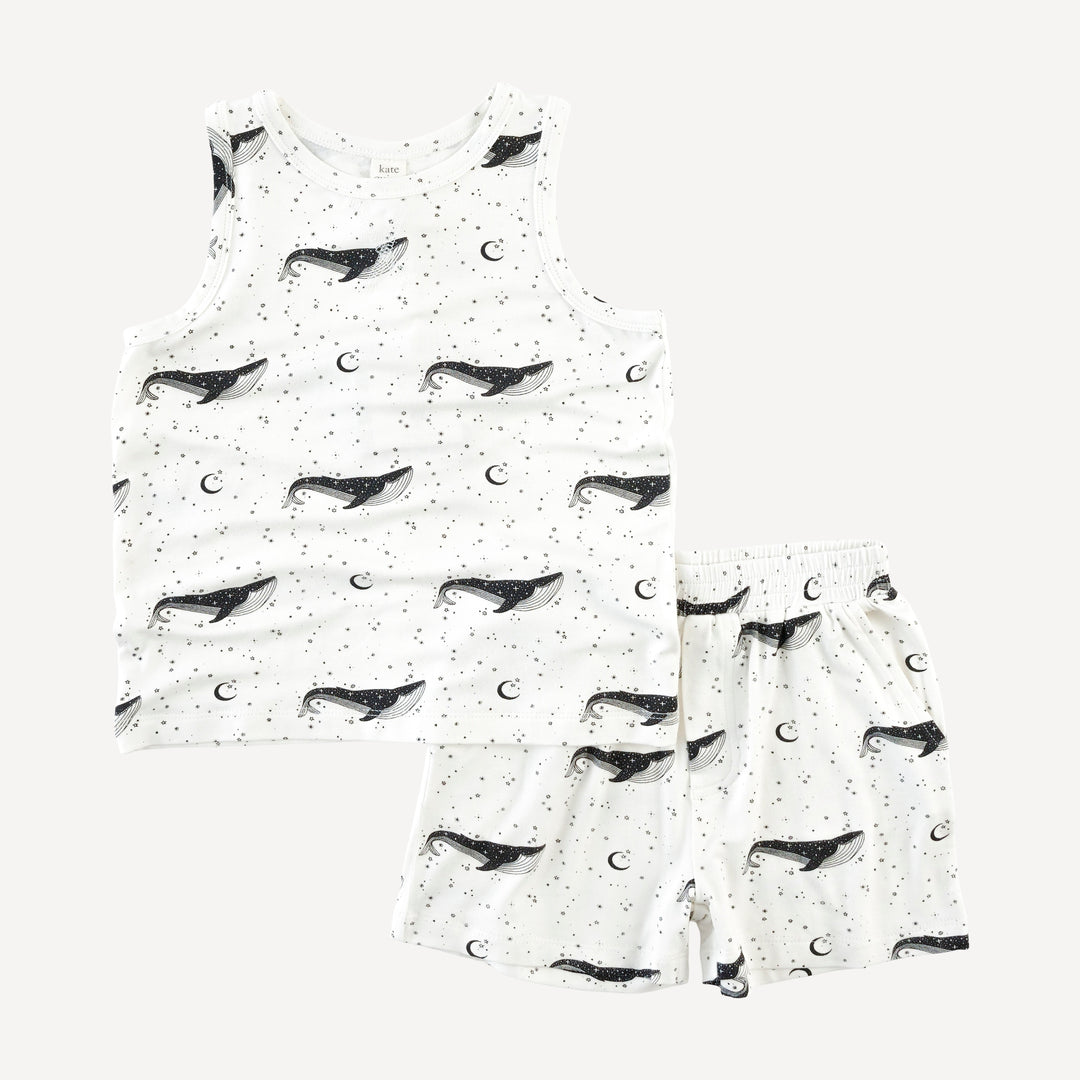 topstitch tank + relaxed short set | mystical whales | bamboo