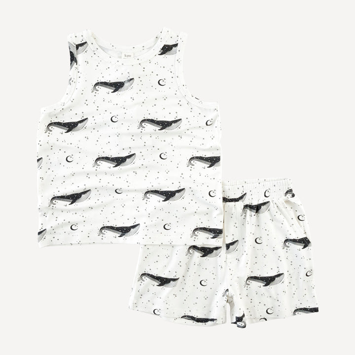 topstitch tank + relaxed short set | mystical whales | bamboo