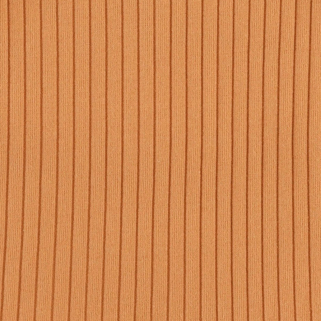 long sleeve basic henley tee | caramel | organic cotton wide rib