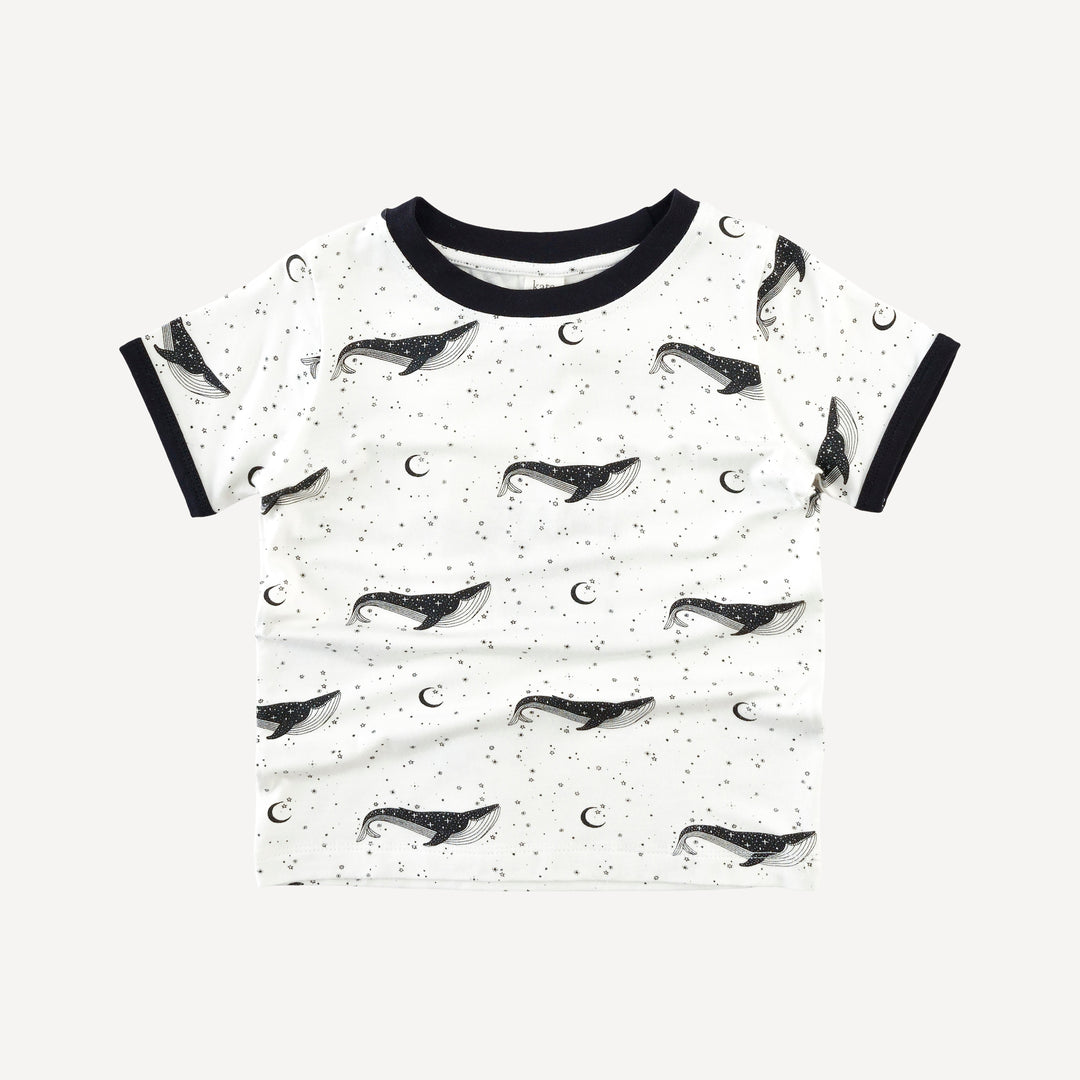 short sleeve ringer tee | mystical whales | bamboo