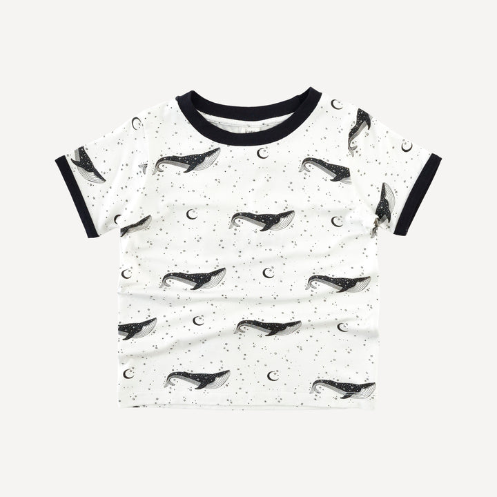 short sleeve ringer tee | mystical whales | bamboo