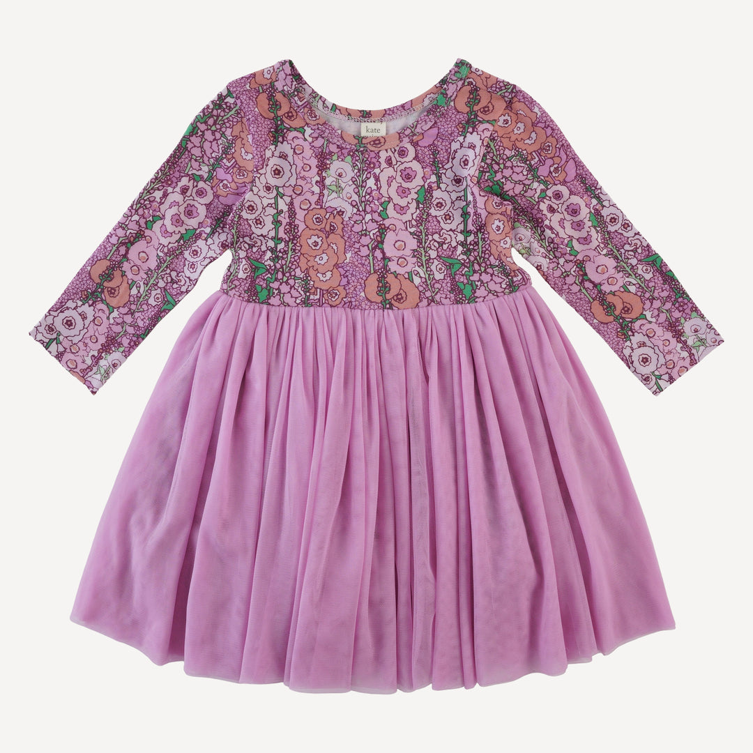 long sleeve ballerina tulle dress | orchid hollyhock | bamboo