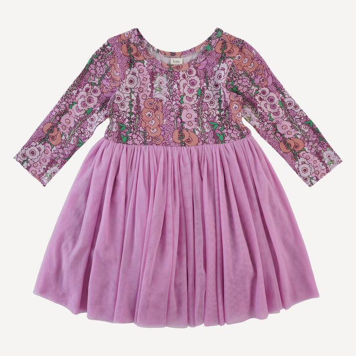 long sleeve ballerina tulle dress | orchid hollyhock | bamboo