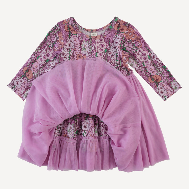 long sleeve ballerina tulle dress | orchid hollyhock | bamboo