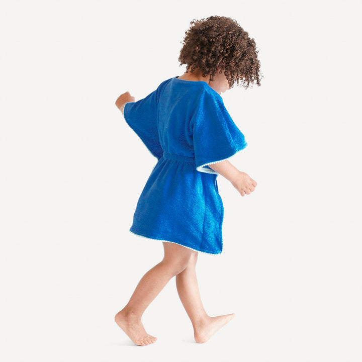 poncho coverup | vivid blue | organic cotton terry