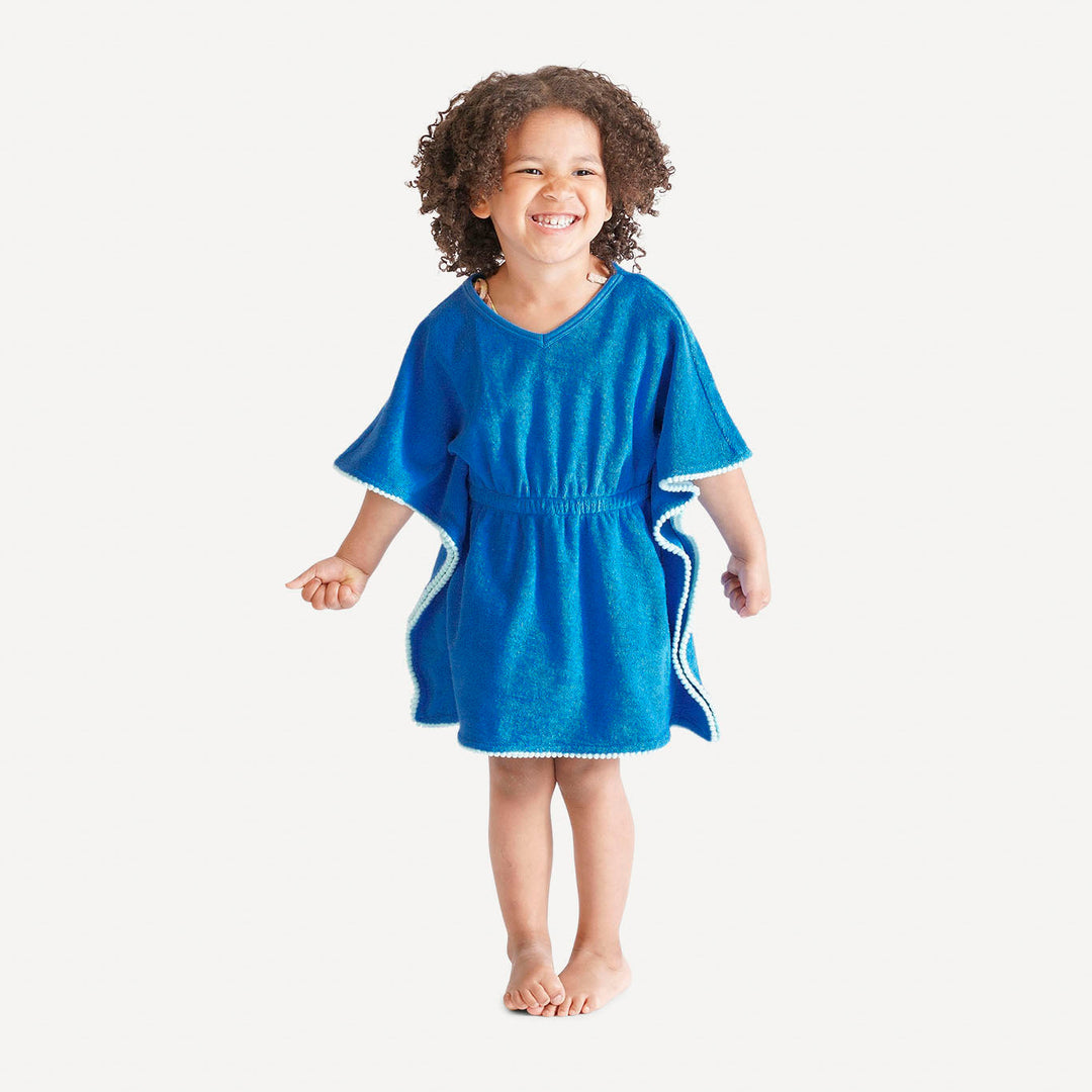 poncho coverup | vivid blue | organic cotton terry