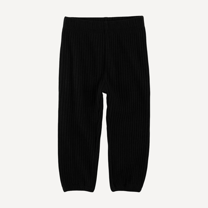 long sleeve boxy topstitch hoodie + relaxed jogger set | black | organic cotton wide rib
