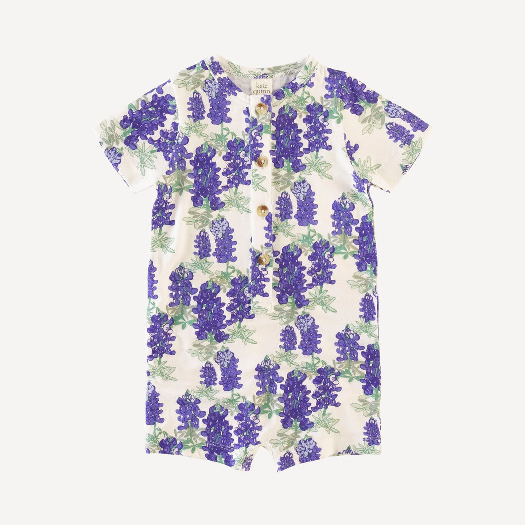 shortie union suit | blue bonnets | organic cotton jersey