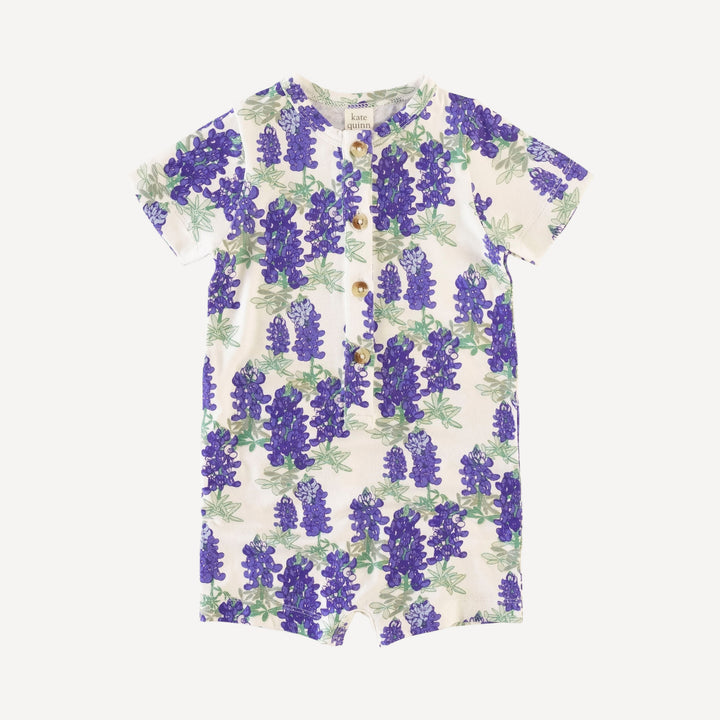shortie union suit | blue bonnets | organic cotton jersey