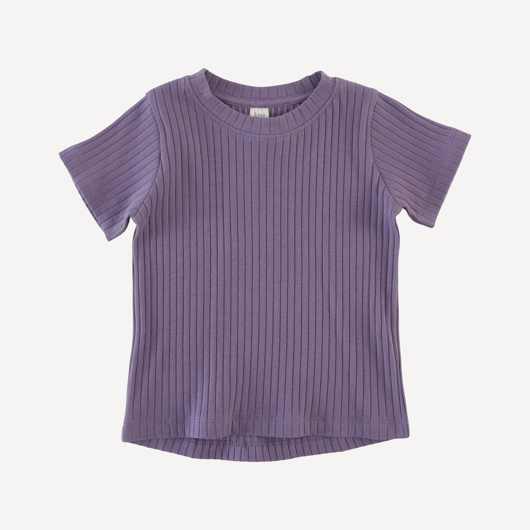 short sleeve essential boxy tee | purple sage | organic cotton wide rib