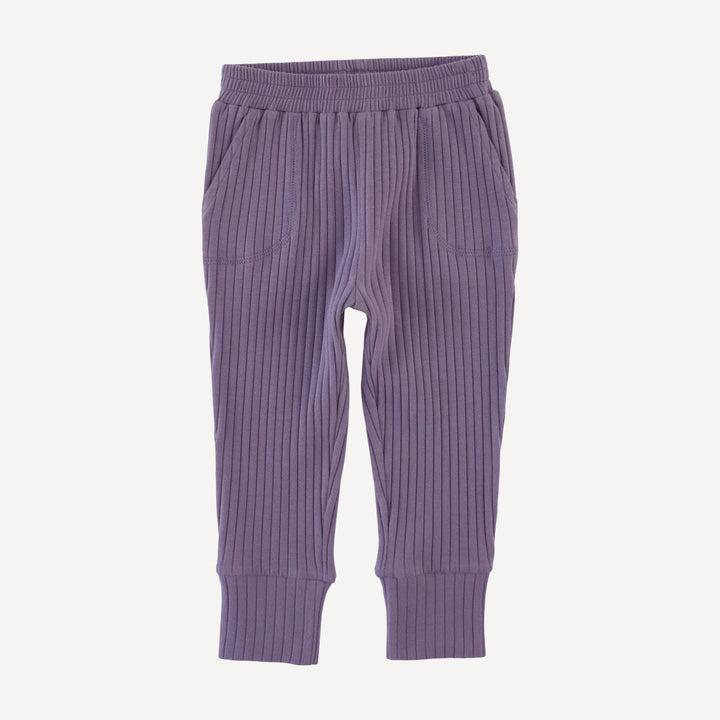 slim sport jogger | purple sage | organic cotton wide rib