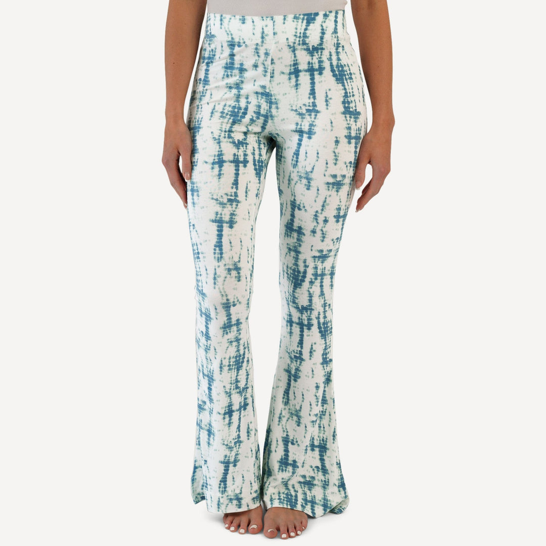 womens extra flare leg pant | stone shibori | modal