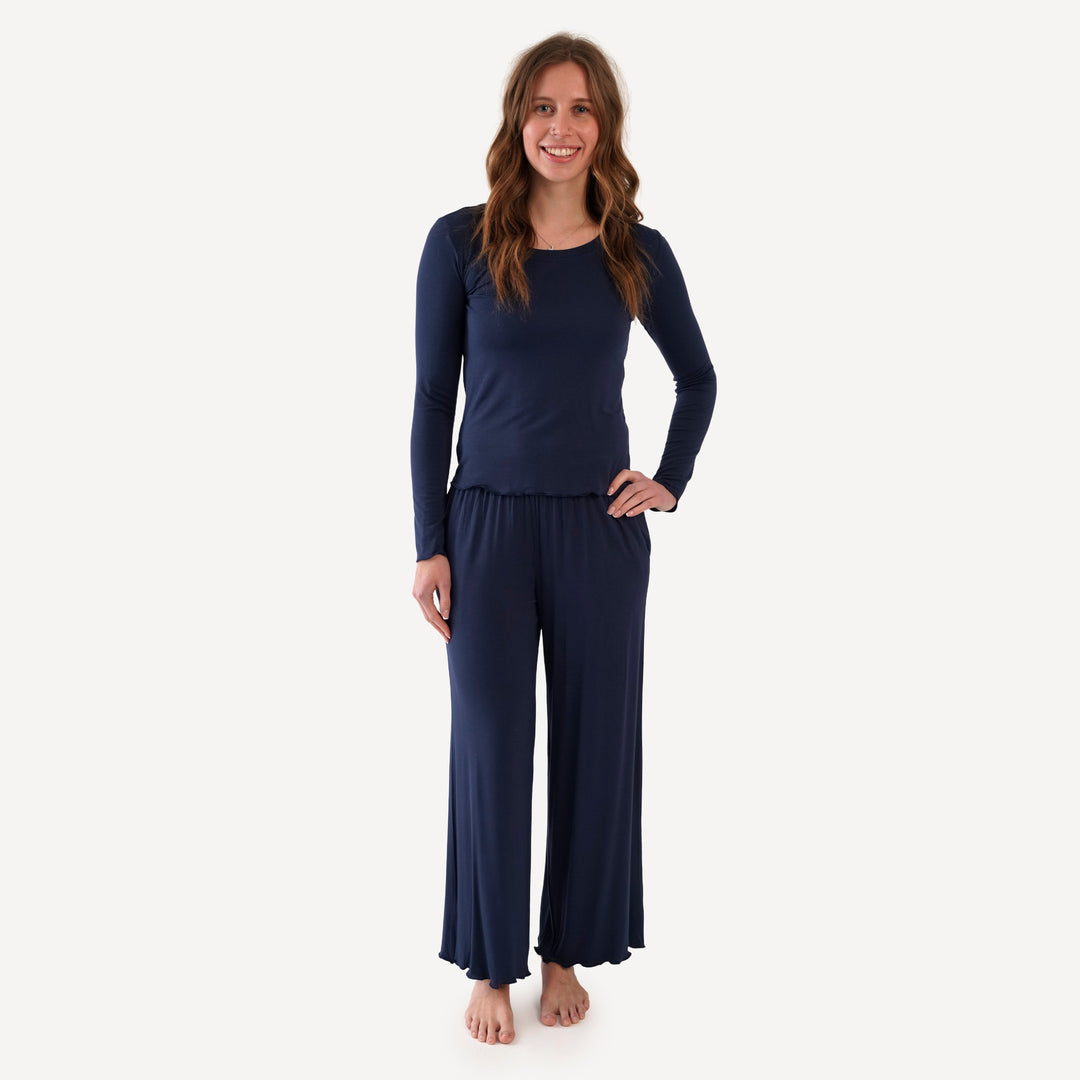 womens long sleeve jade set | navy night | bamboo