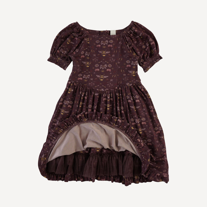 puff sleeve v-waist princess dress | mahogany bee | modal
