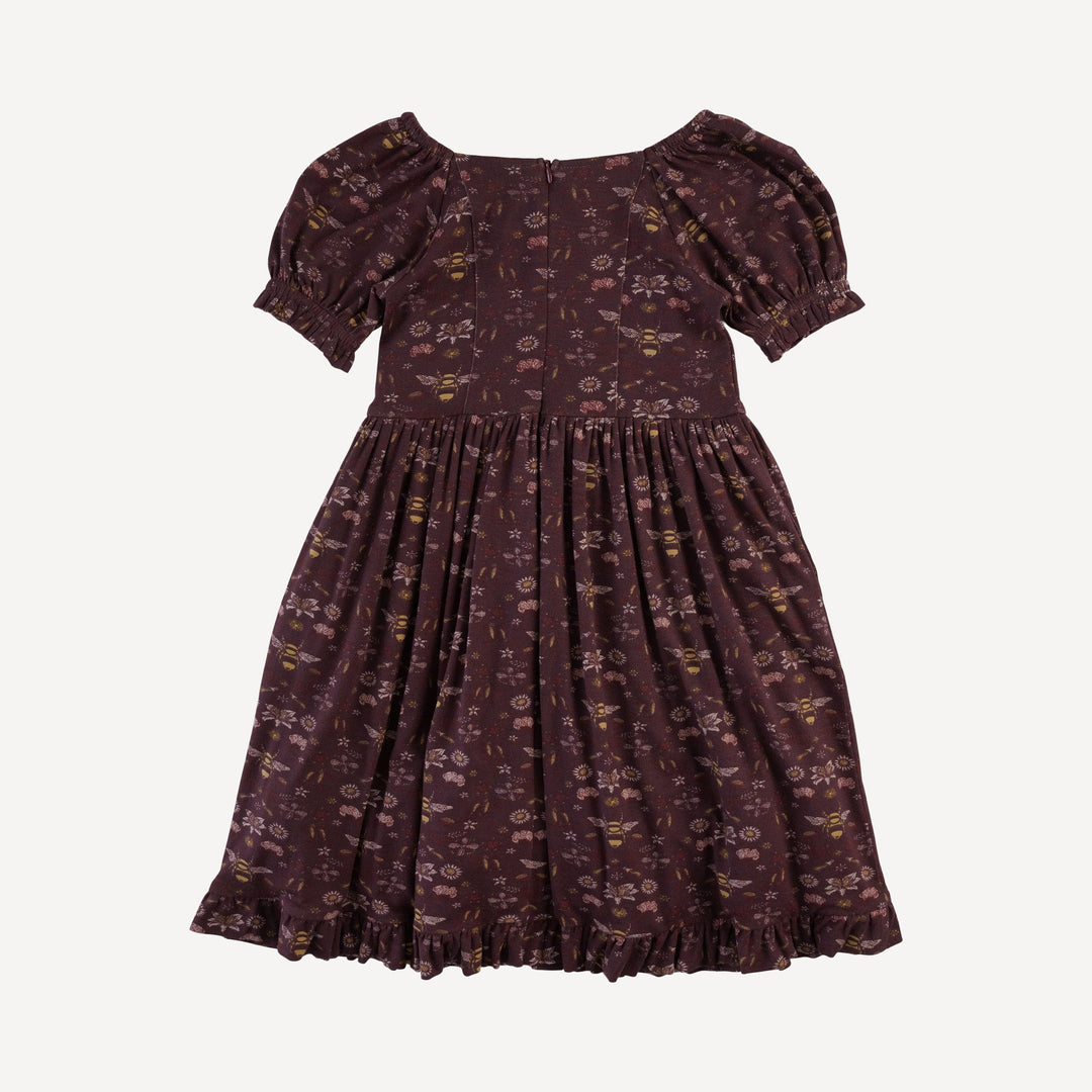 puff sleeve v-waist princess dress | mahogany bee | modal