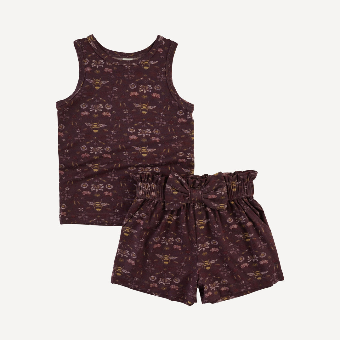 skinny tank + paper bag short set | mahogany bee | modal