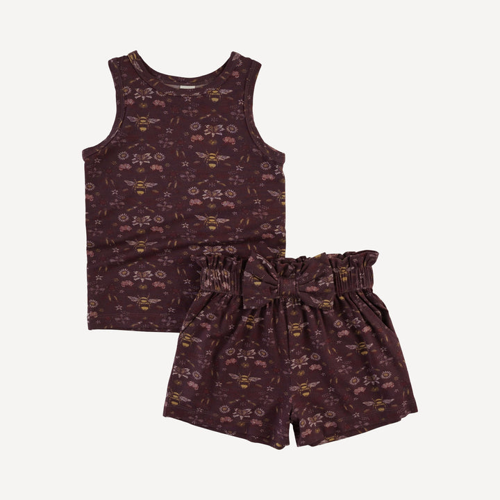 skinny tank + paper bag short set | mahogany bee | modal