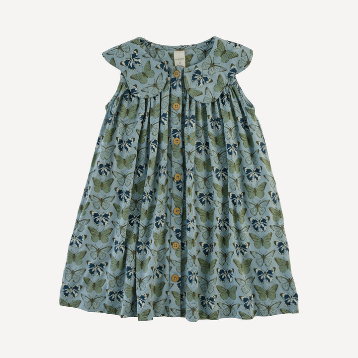 olive dress | blue butterfly | modal