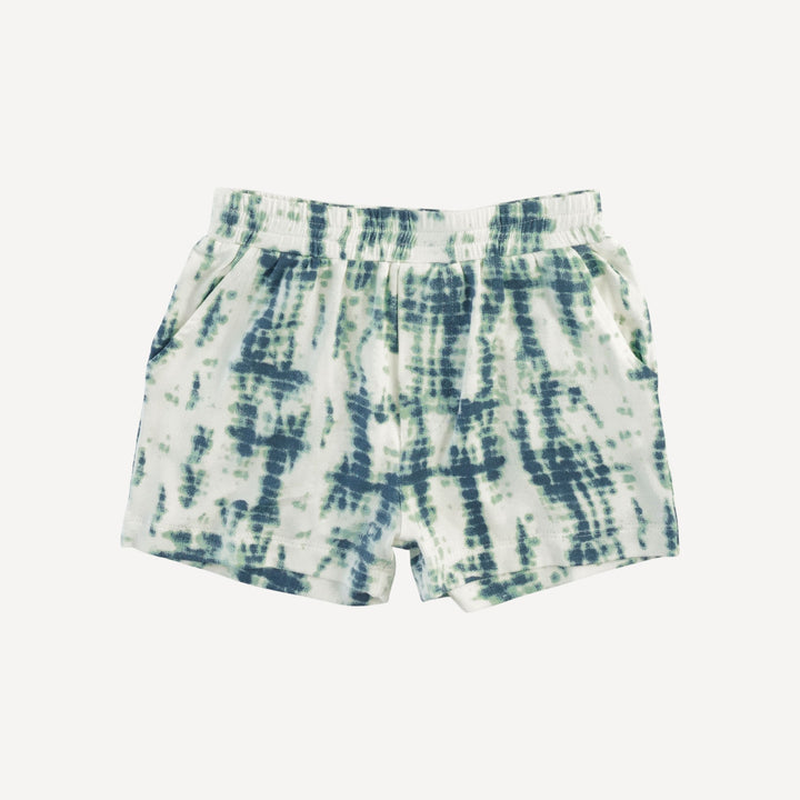 piped baseball jersey + relaxed short set | stone shibori | modal