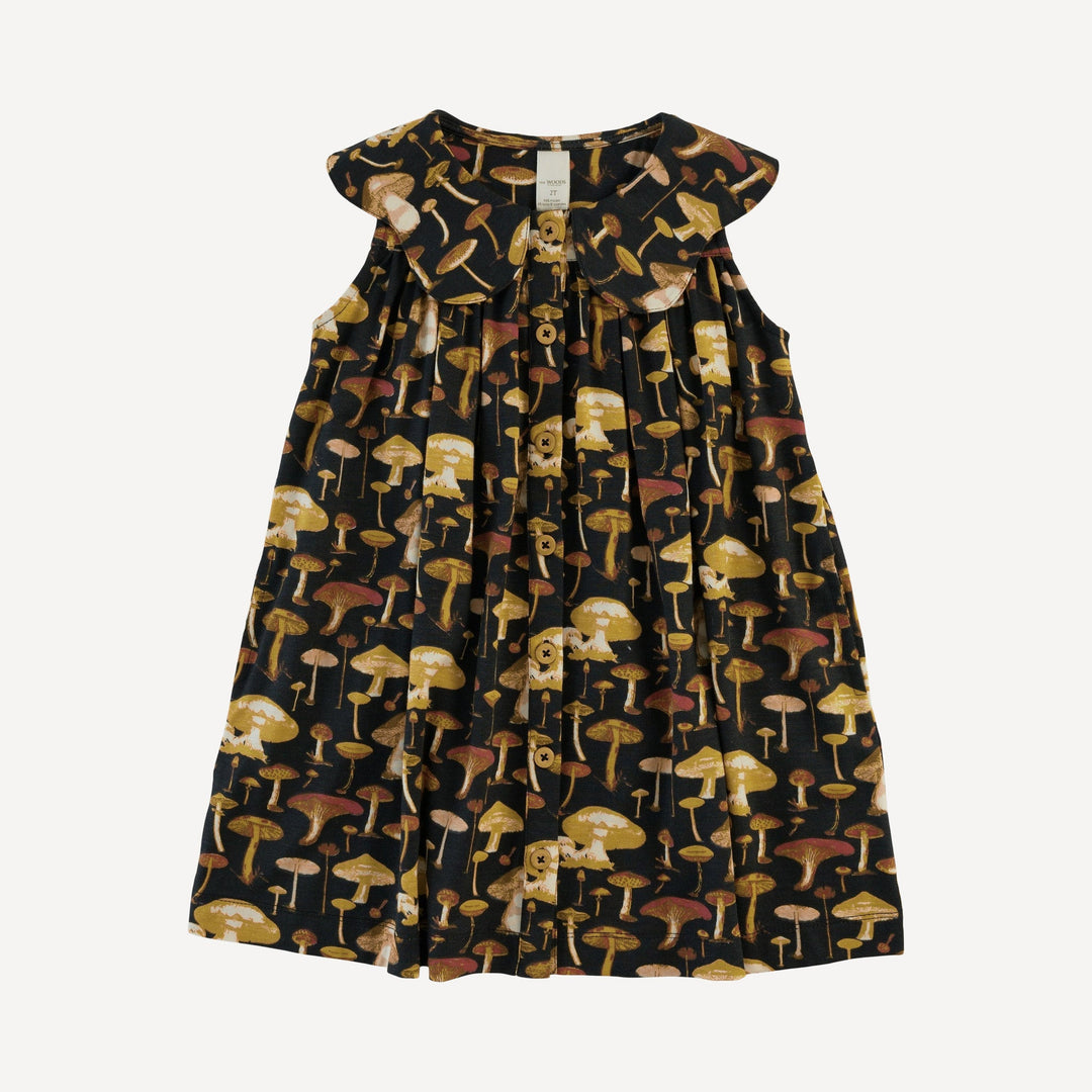olive dress | black litho mushroom | modal