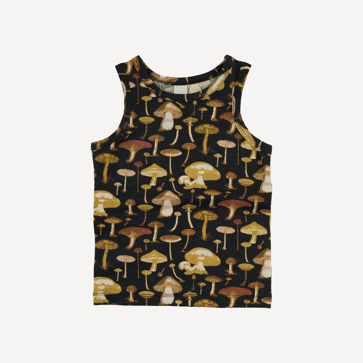 skinny tank + bike short set | black litho mushroom | modal