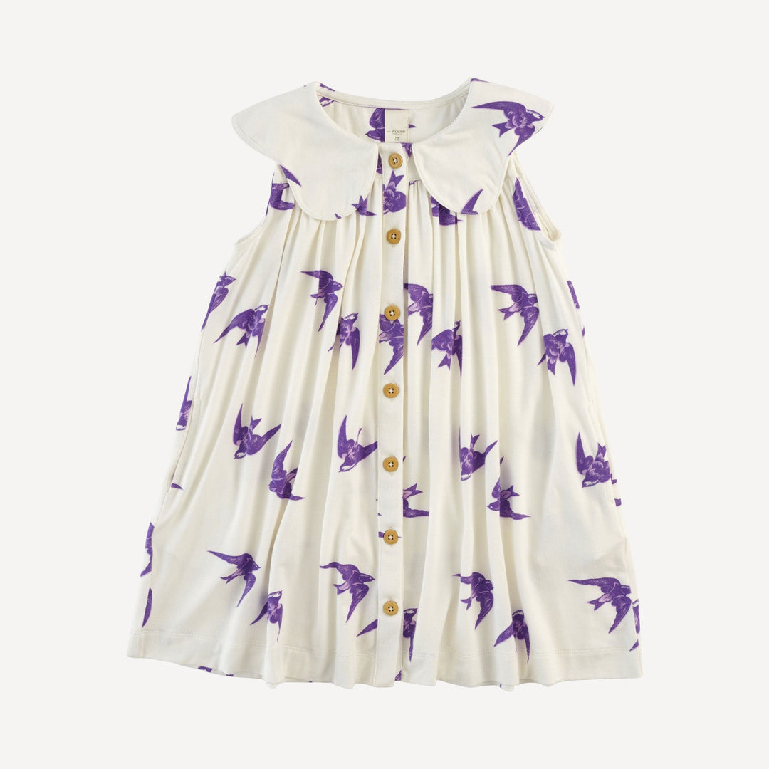 olive dress | lavender sparrow | modal