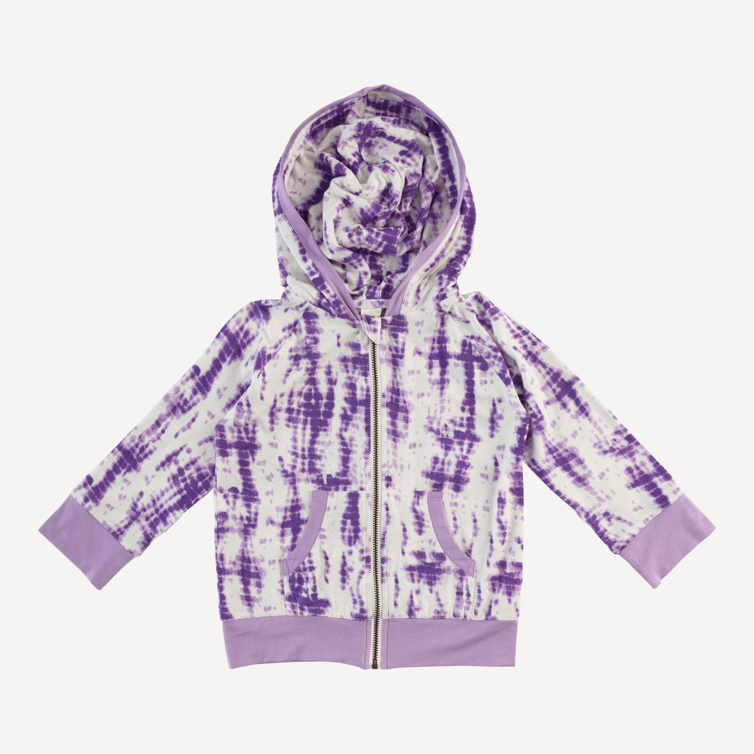 dino zip jacket | lavender shibori | modal