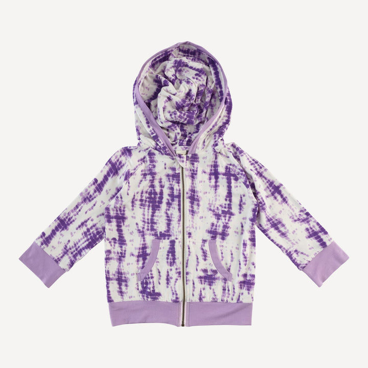 dino zip jacket | lavender shibori | modal