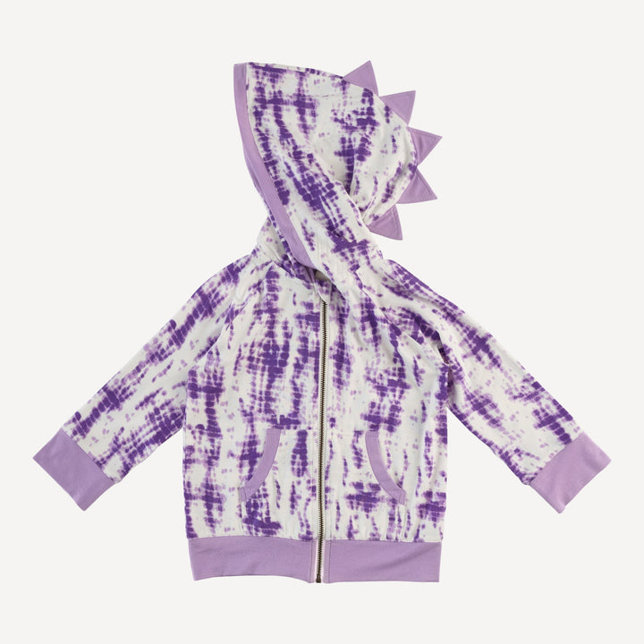 dino zip jacket | lavender shibori | modal