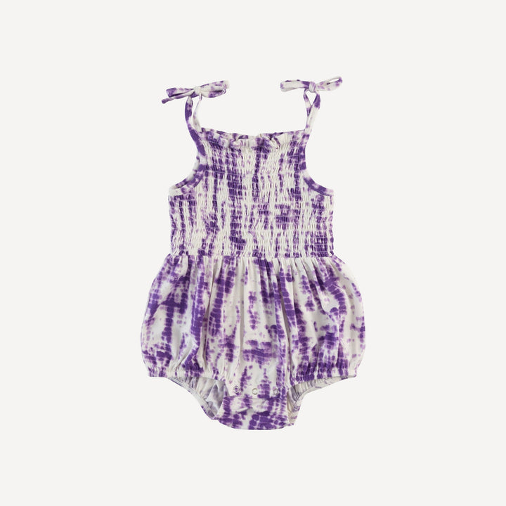smocked tie bubble | lavender shibori | modal