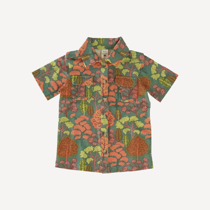 short sleeve military shirt | pooh woods | bamboo