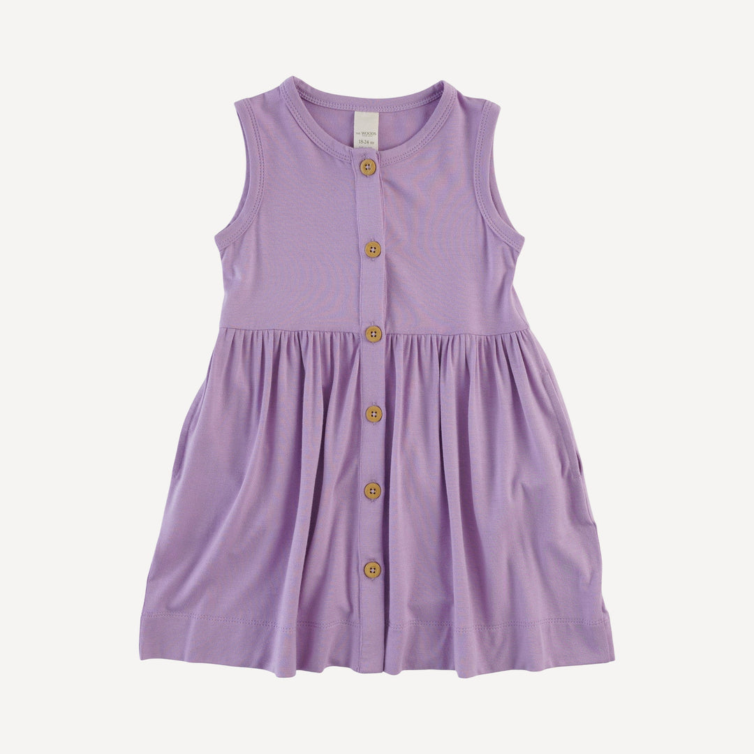 sleeveless button dress | lavender petal | modal