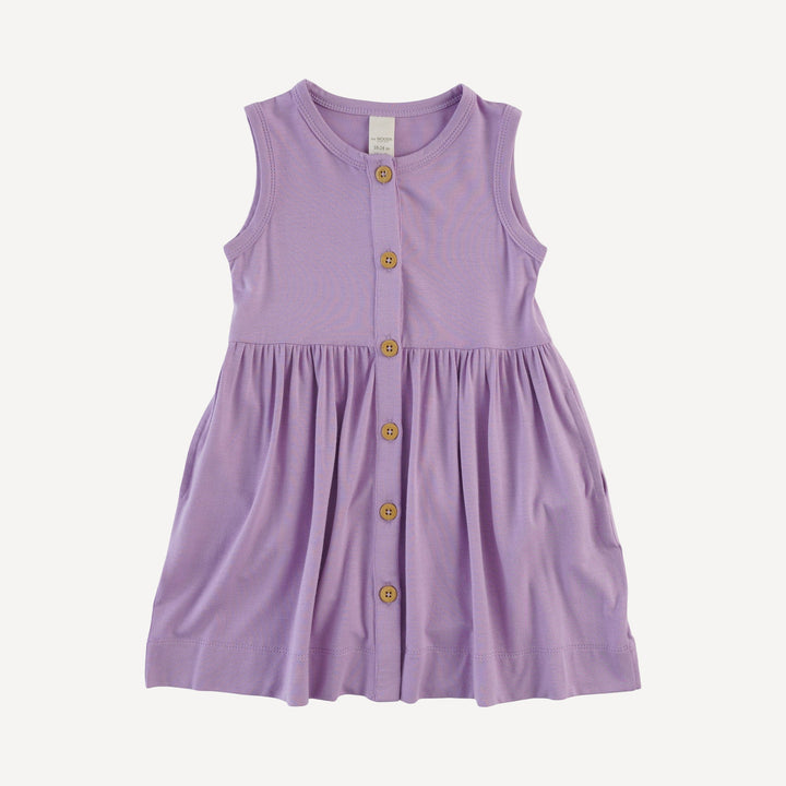 sleeveless button dress | lavender petal | modal