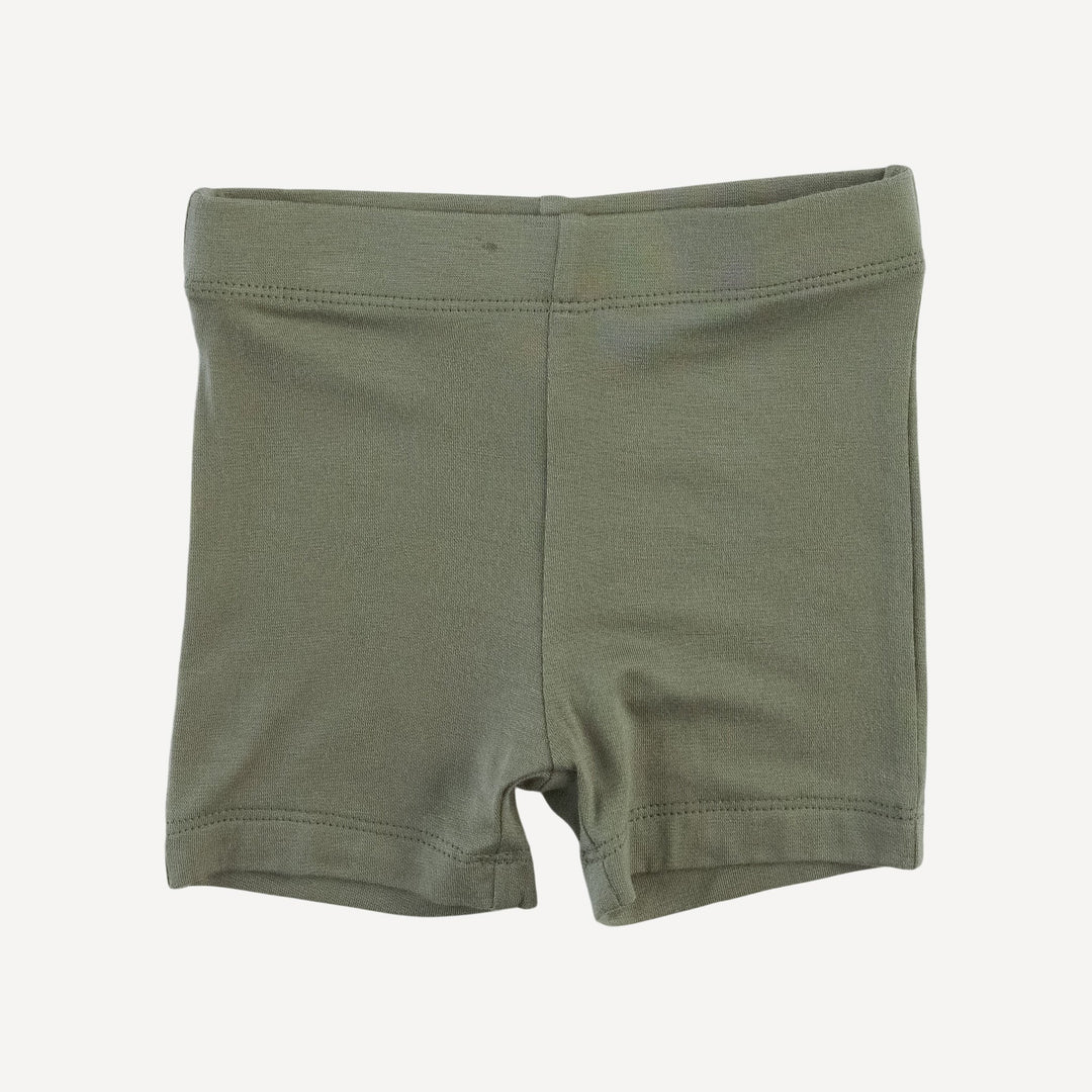 sleeveless button tab top + bike short set | green fern frond | modal