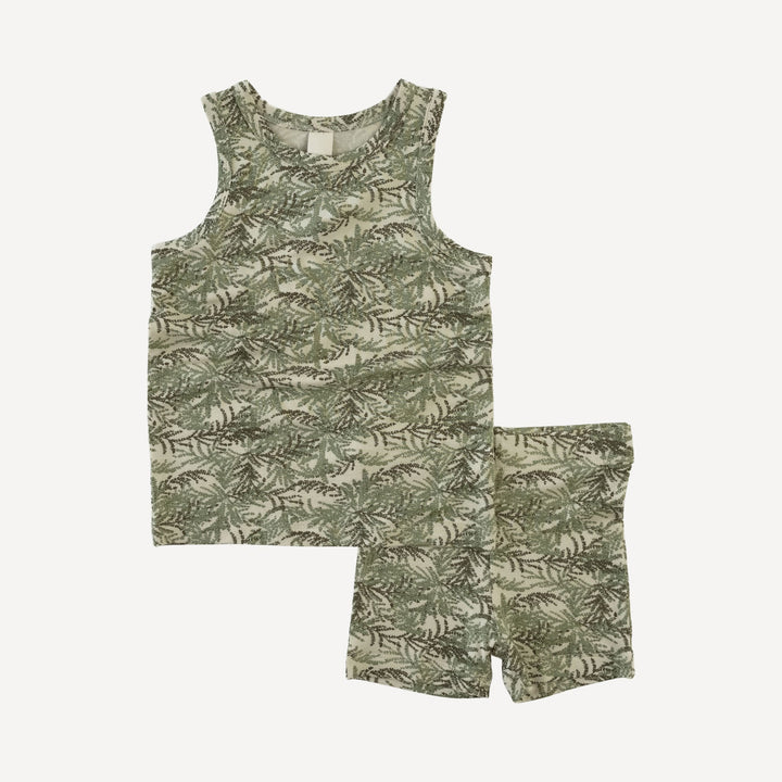 skinny tank + bike short set | woods fern | modal
