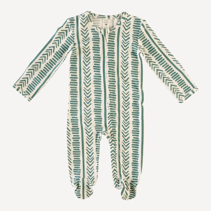 long sleeve zipper footie | turquoise sedona | lenzing modal