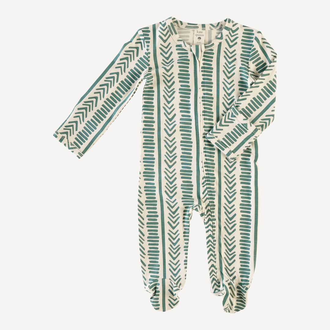 long sleeve zipper footie | turquoise sedona | lenzing modal