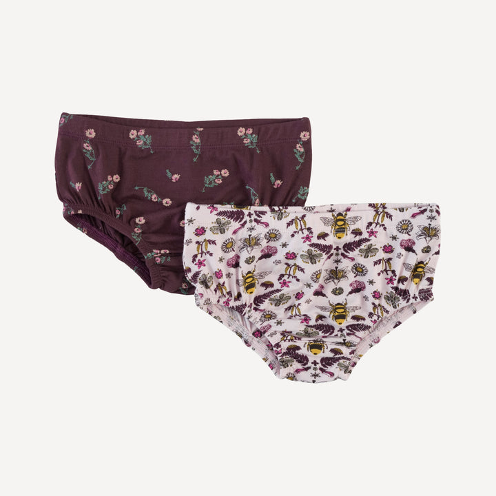 underwear set of 2 | rose litho bee | bamboo