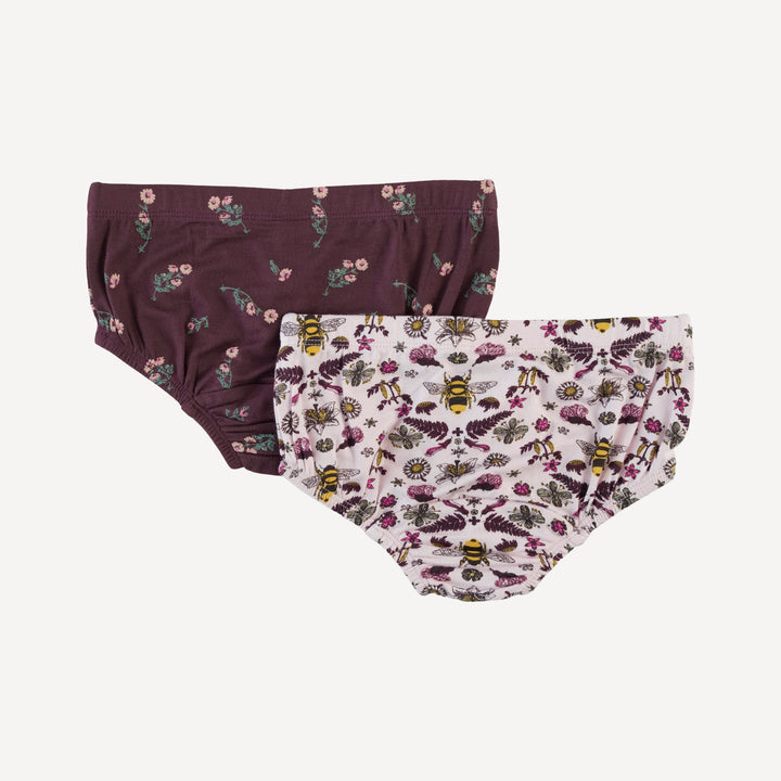 underwear set of 2 | rose litho bee | bamboo