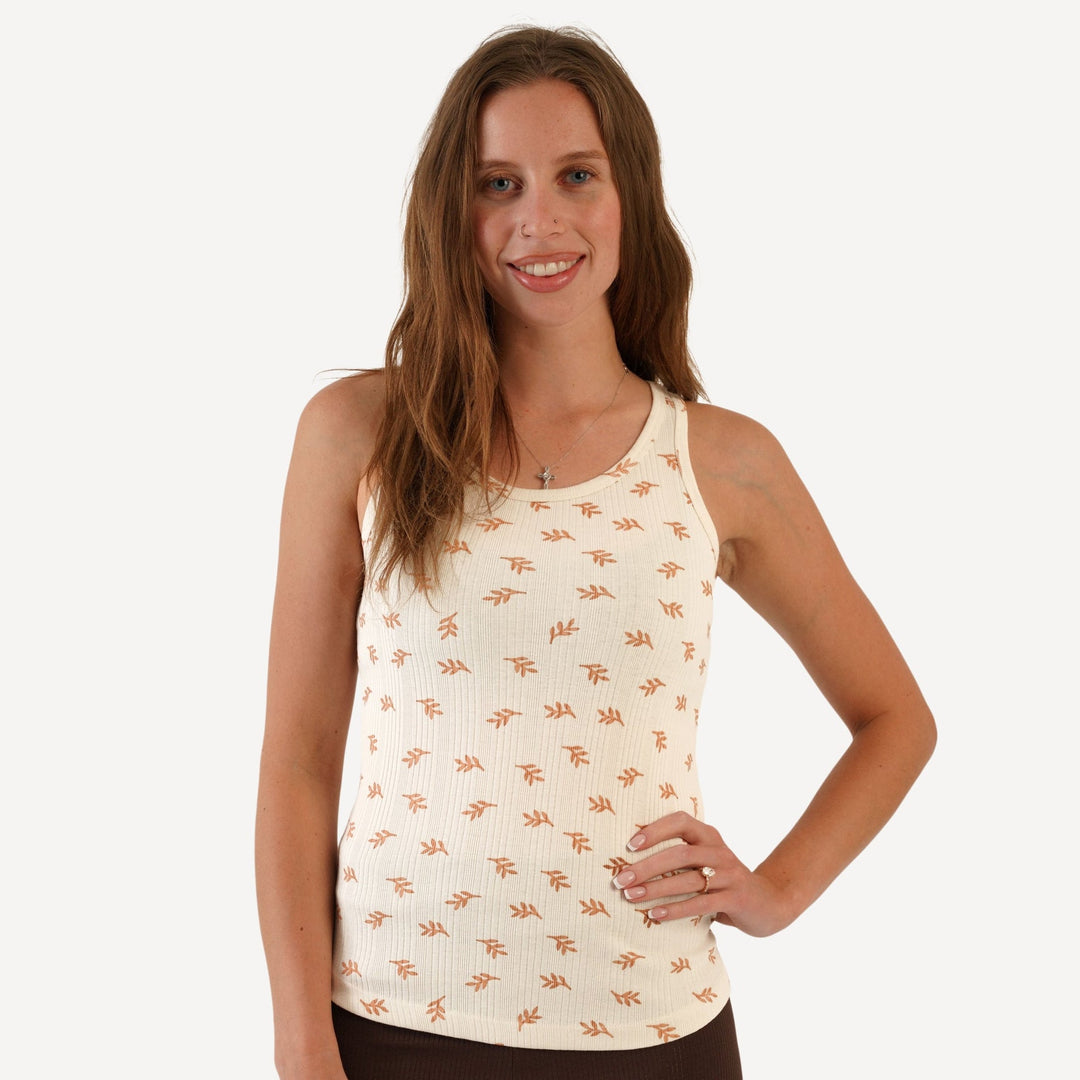 womens tank | butterum leaf | organic cotton multi rib