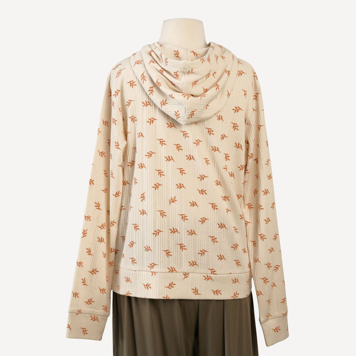 tween boxy kanga hoodie | butterum leaf | organic cotton multi rib