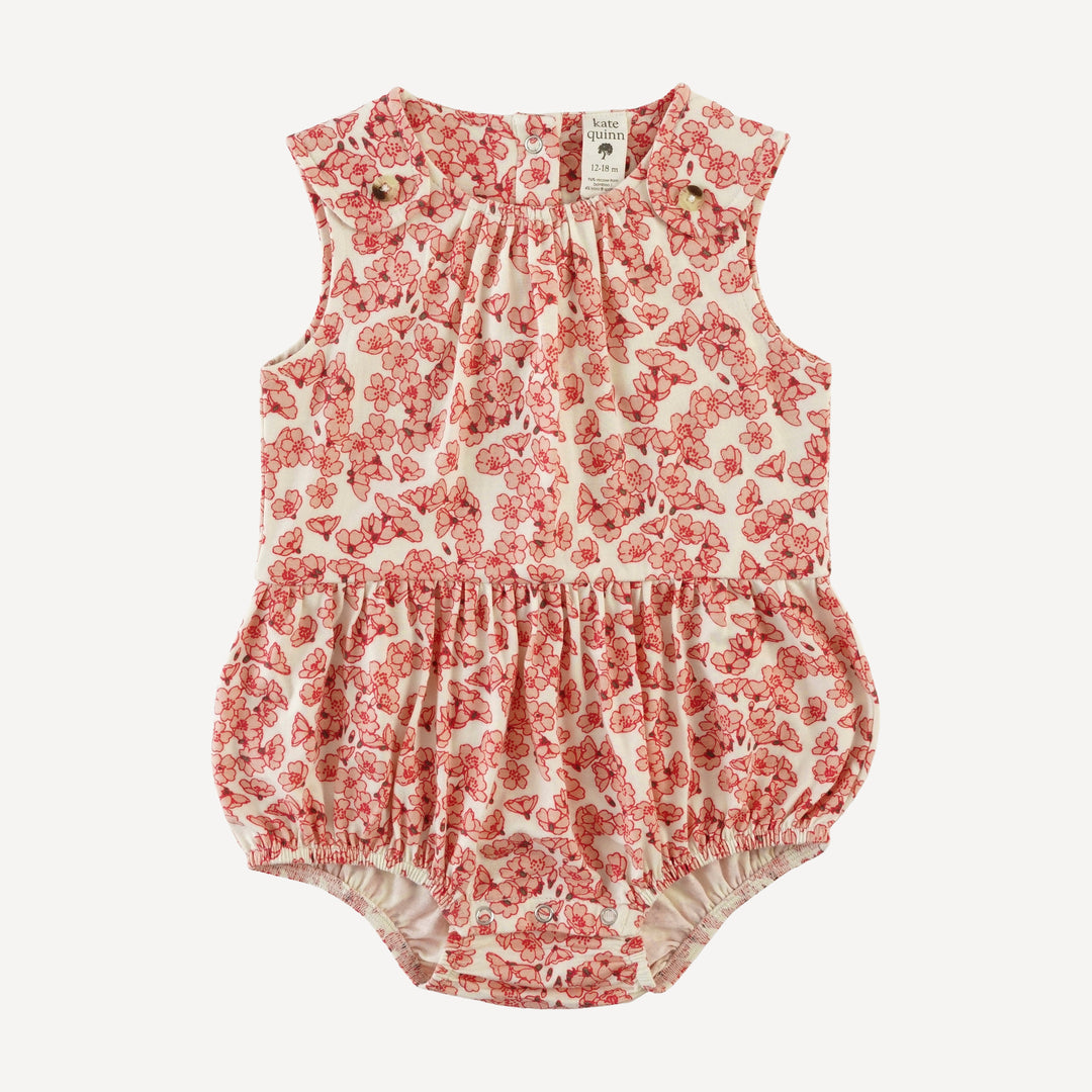 sleeveless button tab bubble | cherry blossom scatter | bamboo
