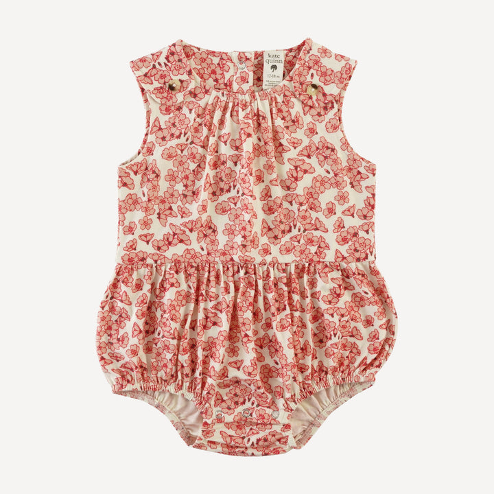 sleeveless button tab bubble | cherry blossom scatter | bamboo