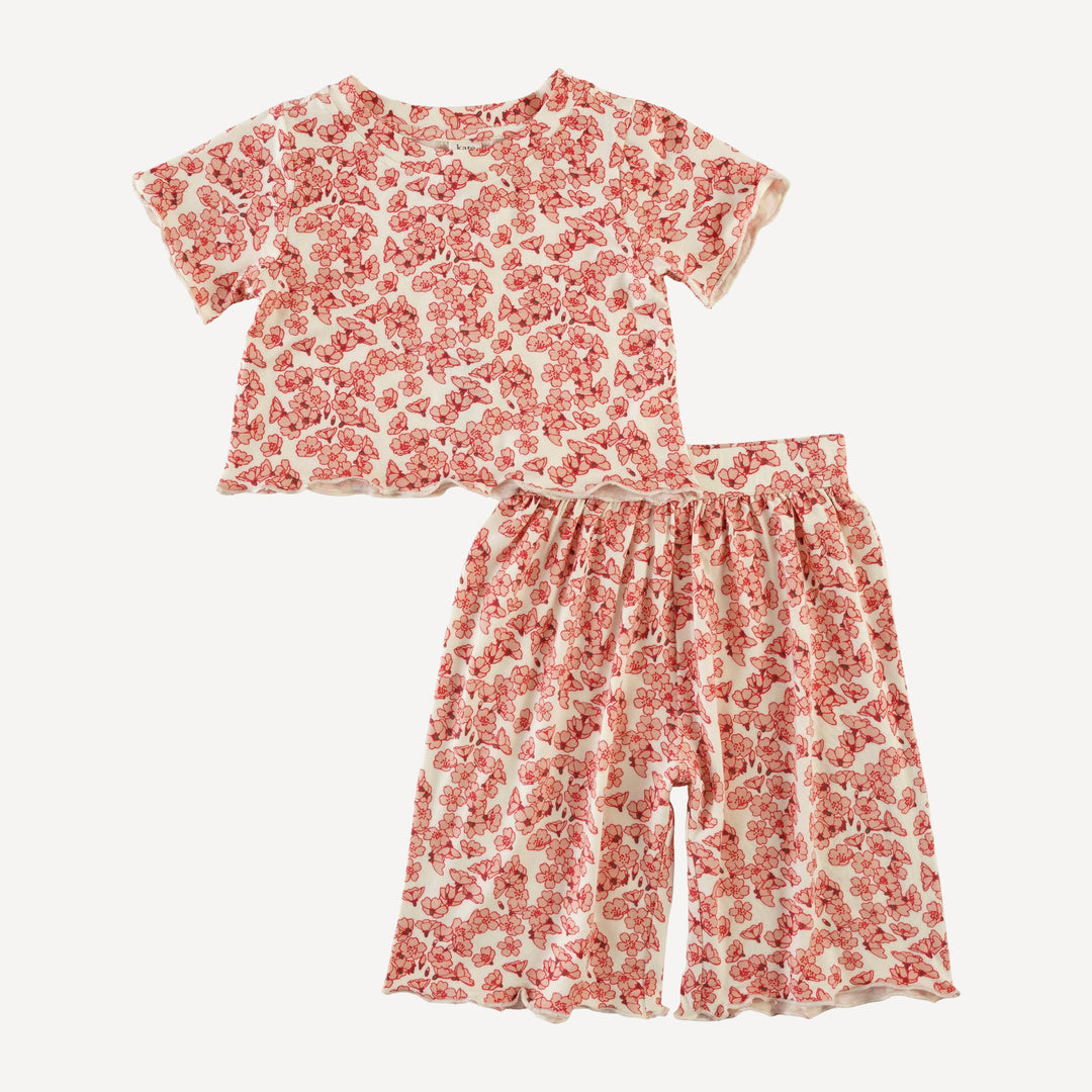 short sleeve jade set | cherry blossom scatter | bamboo