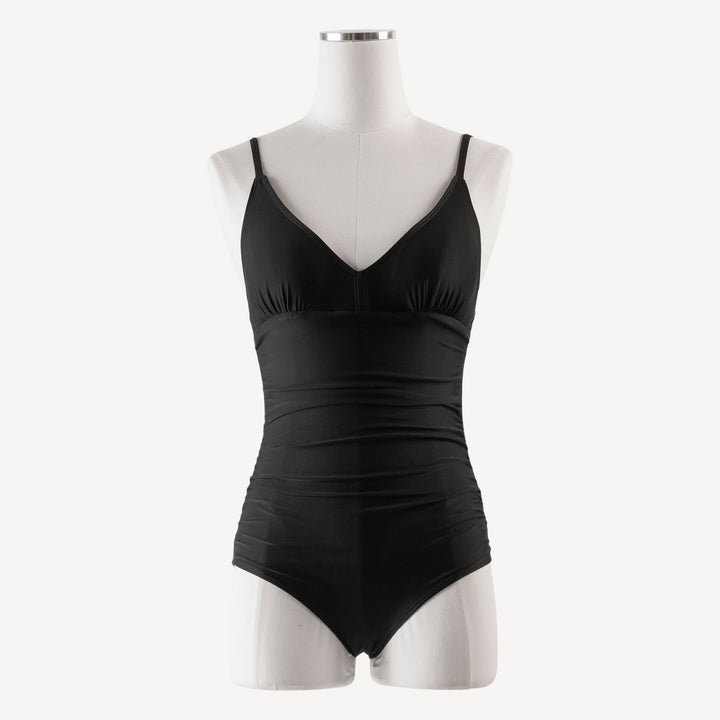 womens ruched one-piece swimsuit | black | swim