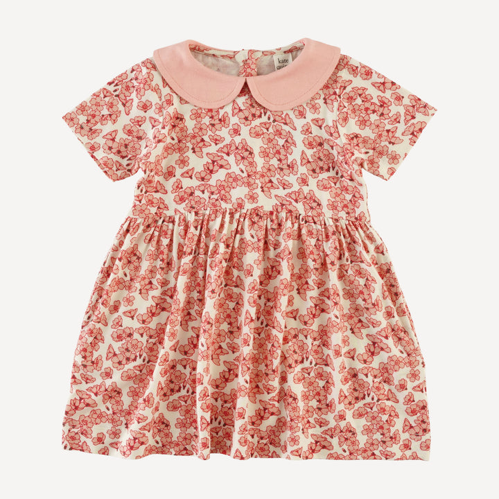 short sleeve peter pan dress | cherry blossom scatter | bamboo