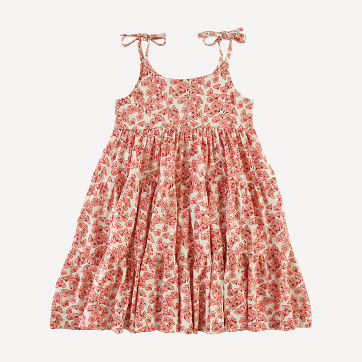 spaghetti tie prairie dress | cherry blossom scatter | bamboo