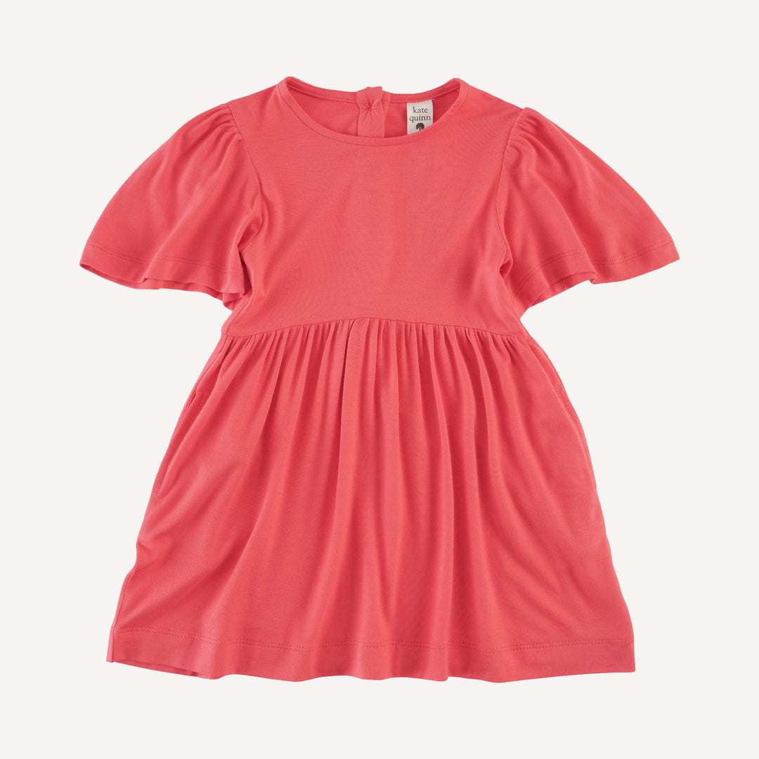 bell sleeve dress | tropical pink | bamboo