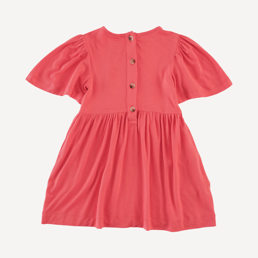 bell sleeve dress | tropical pink | bamboo