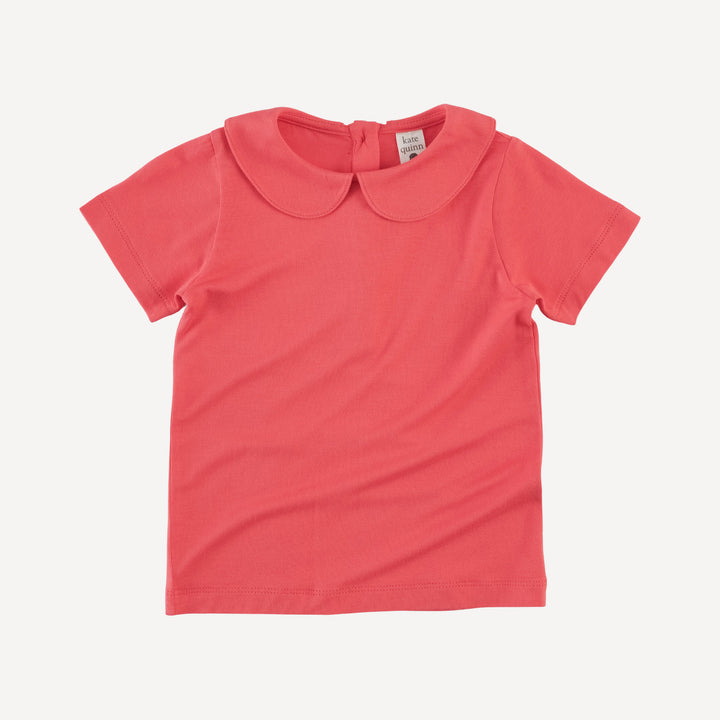 short sleeve peter pan tee | tropical pink | bamboo